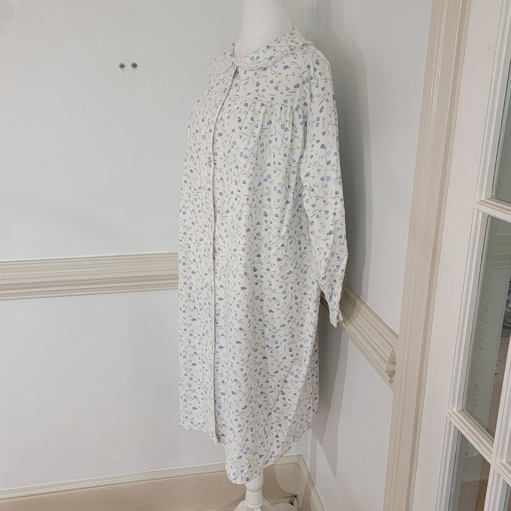Vintage Carole Floral Cotton Nightgown Cottagecore Ruffle Collar USA Women's XL - Picture 3 of 10